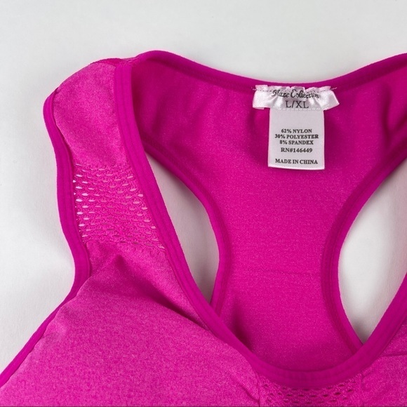Maze Collection Sports Bra Womens L/XL Pink Padded Pull On - Picture 3 of 7